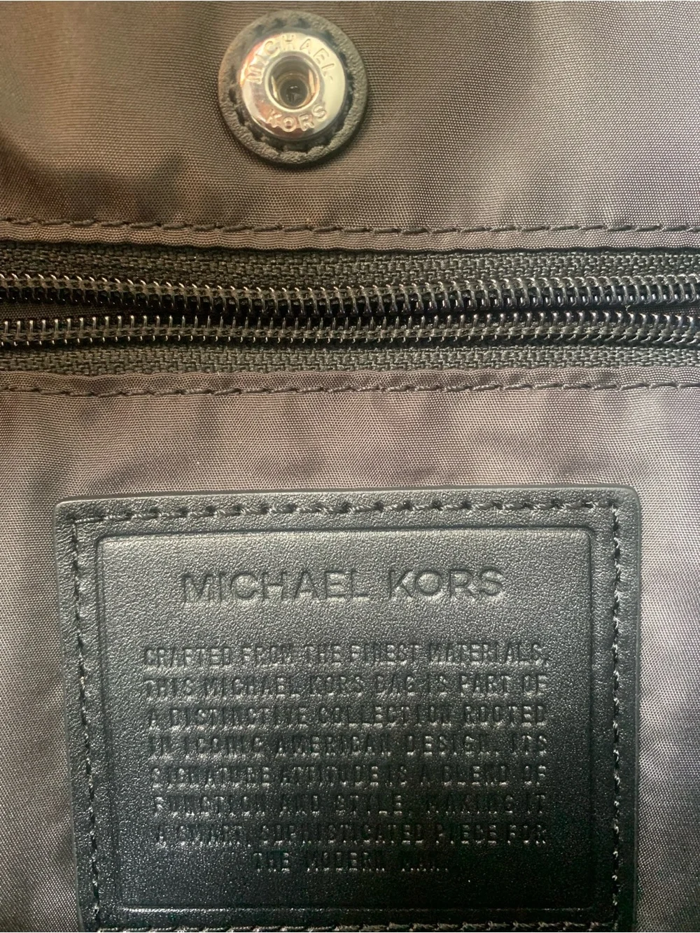 Michael Kors Black Nylon Leather Trim Backpack